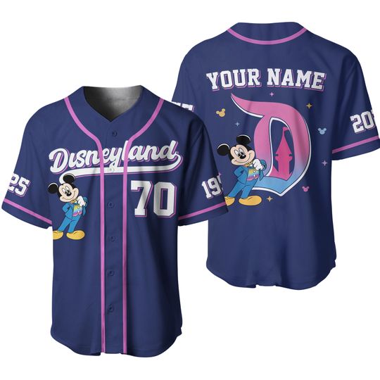 Discover Personalized Disneyland 70th Anniversary Baseball Jersey, Mickey & Friends 70 Years of Magic 1955-2025 Family Kid Youth Adult Baseball Team
