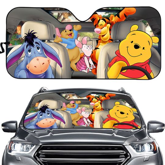 Winnie The Pooh Car Sun Shade, Winnie Pooh Car Windshield Cover, Auto Sun Shade, Car Accessories