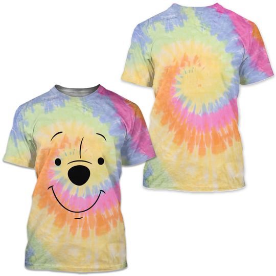 Discover Disney Winnie The Pooh Cute Face Tie Dye T-Shirt