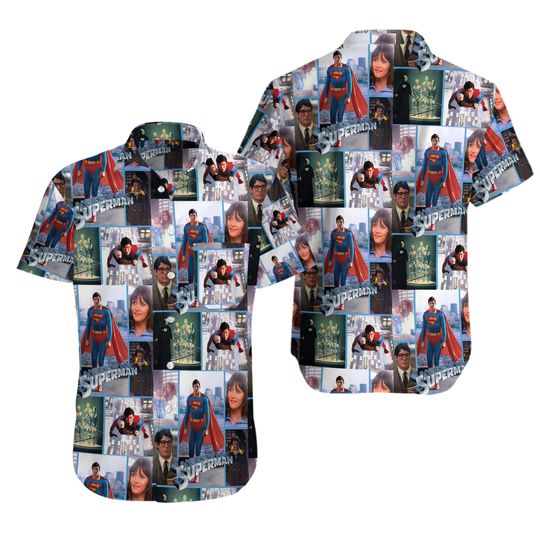 Superman The Movie Unisex Hawaiian Shirt, Classic Fan Gift, Button-Down Top