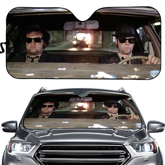 The Blues Brothers Car Sun Shade, The Blues Brothers Car Windshield, Joliet Jake Blues, Elwood Blues, Car Accessories Gift for Him