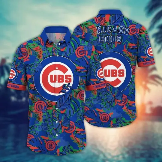 Chicago Team Cubs Aloha Short Sleeve Hawaiian Shirt
