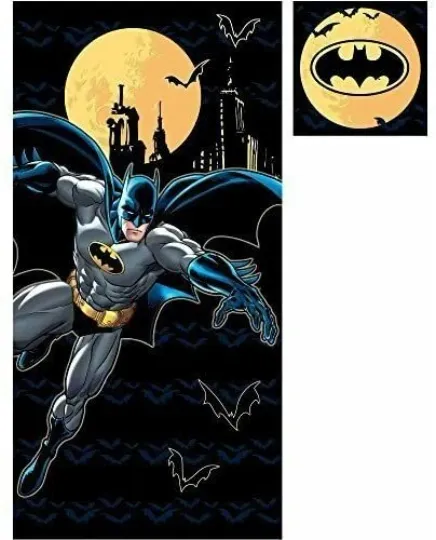 New Batman Bath Towel and Wash Cloth Set for Kids 2 piece Multicolor Bath Set
