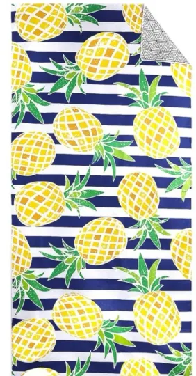 New Genovega Microfiber Pool Sand Proof Beach Towel Quick Dry Blue Pineapple