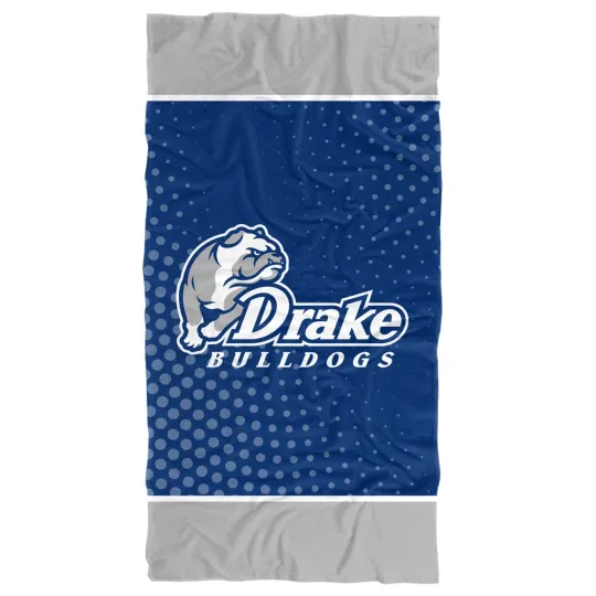 Drake University Beach Towel/Bath Towel, 30"x60" Radial Dots