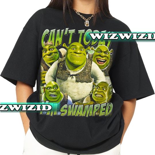 Retro 90's Can't Today I'm Swamped Homage Shirt, Shrek Graphic Shirt, Gift For Women and Man Unisex T-Shirt