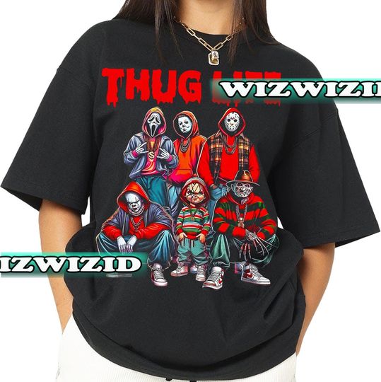Retro 90's Thug Life Homage T-Shirt, Thug Life Horror Fan Tee Graphic T-Shirt, Gift For Women and Man Unisex T-Shirt