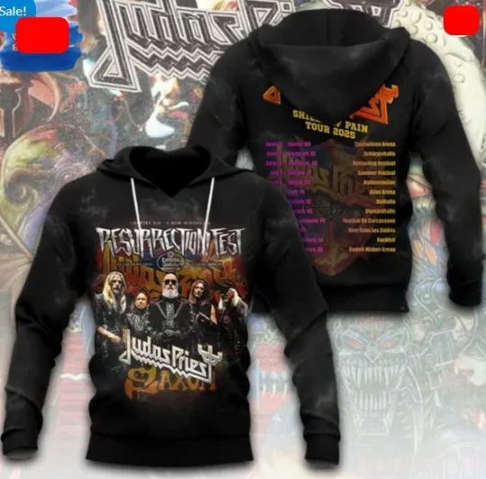 Judas Priest Shield Of Pain Tour 2025 Merch Good New 3D Hoodie New