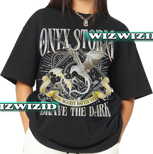 Retro 90's Onyx Storm Brave The Dark Shirt, Fourth Wing Series T Shirt For Fan, Violet Sorrengail Dragon Rider, Gift For Book Lover