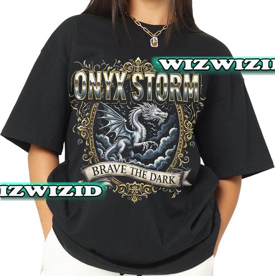 Retro 90's Onyx Storm Brave The Dark Shirt, Fourth Wing Series T Shirt For Fan, Violet Sorrengail Dragon Rider, Gift For Book Lover