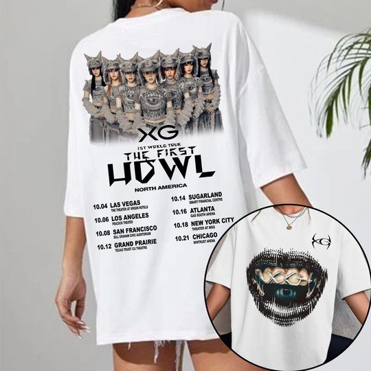 XG The First Howl World Tour T-shirt, XG Woke Up Shirt, Xtraordinary Girls Shirt, XG Kpop Jurin, Chisa, Hinata, Juria, Cocona, Maya, Harvey