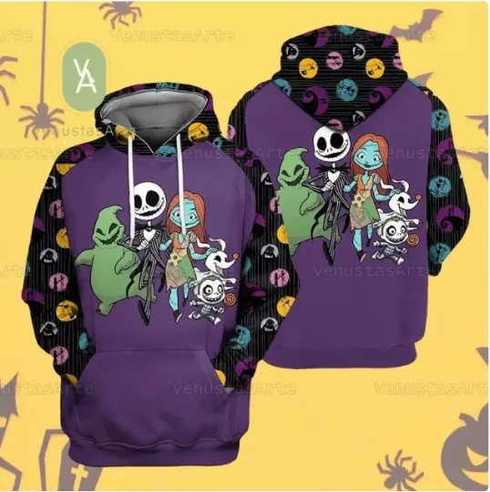 Nightmare Before Christmas Family 3D HOODIE HALLOWEEN GIFT CHRISTMAS GIFT