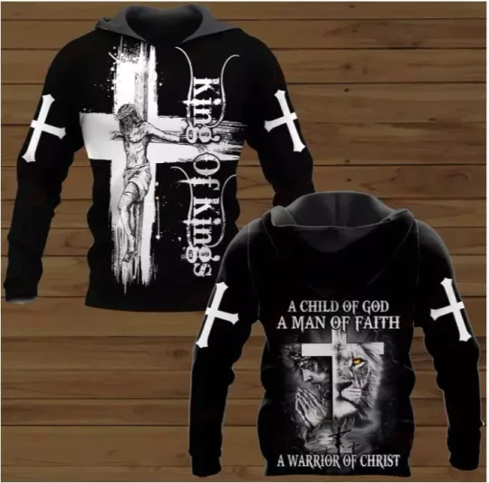 JESUS CHRIST A CHILD OF GOD A MAN OF FAITH A WARRIOR OF 3D HOODIE All Over Print