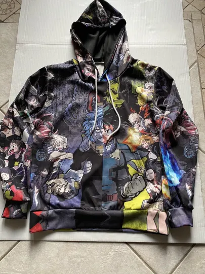CHLOBLOM Boku No Hero Academia Hoodie 3D Hooded Pullover Sweatshirt Size Small