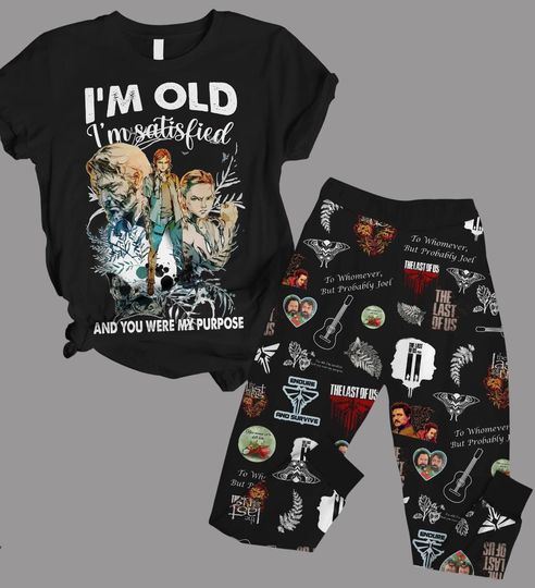 Vintage The Last of Us Season 2 Pajamas Set, The Last of Us Clicker Zombie Pajamas, The Last Of Us Shirt, Ellie And Joel Pajamas Pants