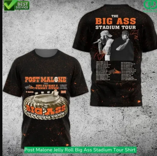 Post Malone Jelly Roll 2025 hot shirt 3d, cute gift dad 3d