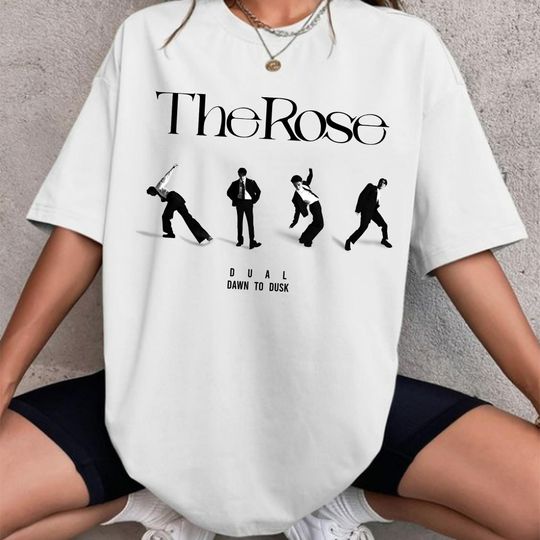 Discover The Rose Dual Album T-shirt, Dawn To Dusk Tour 2023 Shirt, The Rose Once Upon AWRLD World Tour 2025 Woosung, Dojoon, Hajoon, Jaehyeong Tee
