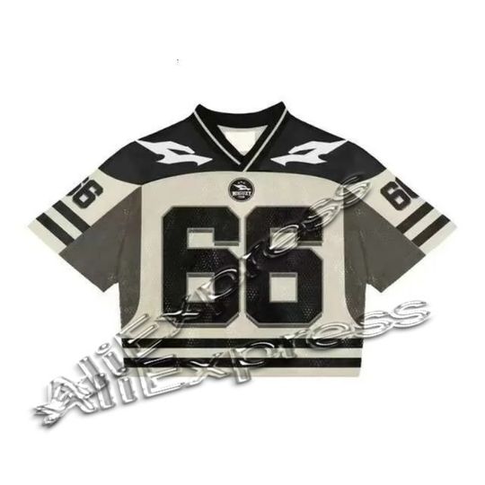 Y2K Vintage Mesh Crop Top Baseball Jersey for Unisex