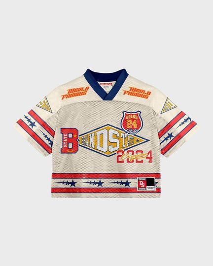 American Y2K Graphic Mesh Baseball Jersey T-shirt