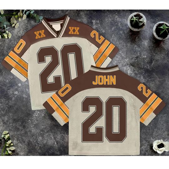 Custom Name And Number Natural Football Jersey, Concert Jersey, Game Day Jersey, Personalized Commitment Gift, Custom Text Football Shirt