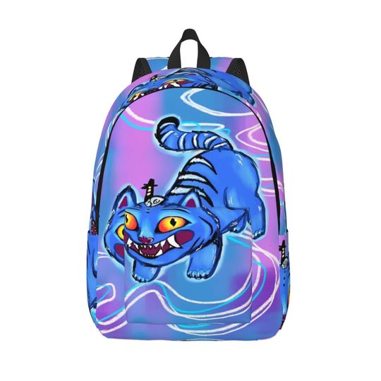 KPop Demon Hunters Huntrix Blue Tiger Backpack for Men Women Students