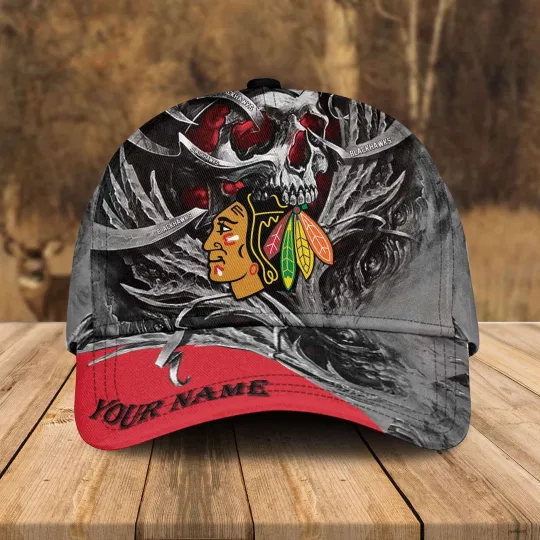 Personalized Chicago Blackhawks  Classic Cap  Gift For Fans, Outdoors Unisex Fit