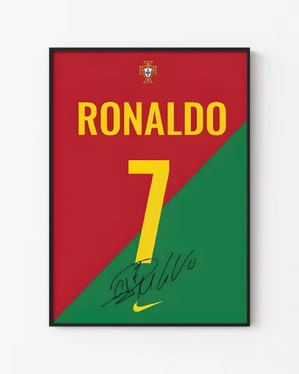 Cristiano Ronaldo Portugal Jersey Poster – Iconic Soccer Legend Art