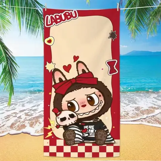 Labubu Cartoon Beach Towel