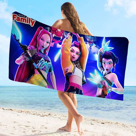 KPop Demon Printed Beach Towel