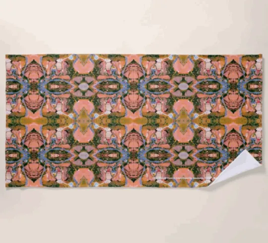 Beach Towel "Red Rocks Park & Amphitheatre Geodelic Motif"