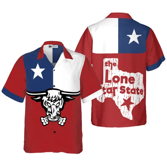 Texas Longhorns Hawaiian Shirt - Lone Star State Flag Design