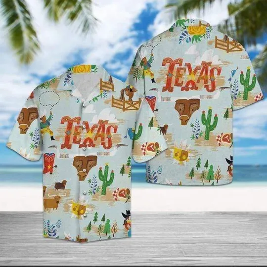 Texas Hawaiian Aloha Shirt