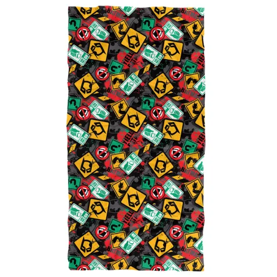 Batman Street Sign Pattern Officially Licensed Beach Towel 30"x60"