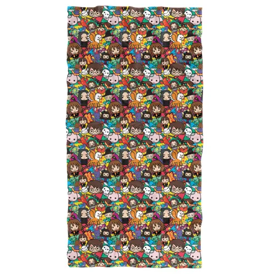 Harry Potter Hero Chibi Collage Officially Licensed Beach Towel 30"x60"