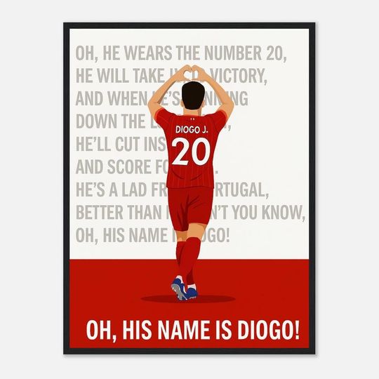 Diogo Jota Premium Matte Poster, Liverpool FC Stadium Print, Football Art, Soccer Gift