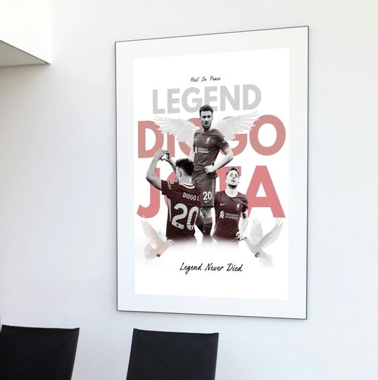 Diogo Jota Tribute Digital Print | RIP Football Poster | Liverpool FC Memorial Art | Angel Wings Soccer Wall Decor | Instant Download