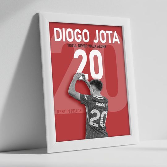 Diogo Jota Memorial Poster Liverpool Wall Art Football Print Premier League Fan Gift RIP Jota
