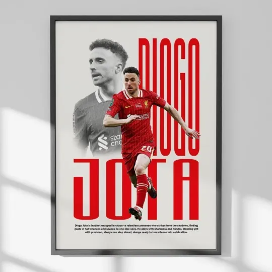 Diogo Jota Liverpool FC Poster - Premium Matte Vertical Wall Art