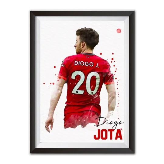 Diogo Jota Liverpool FC Watercolor Poster