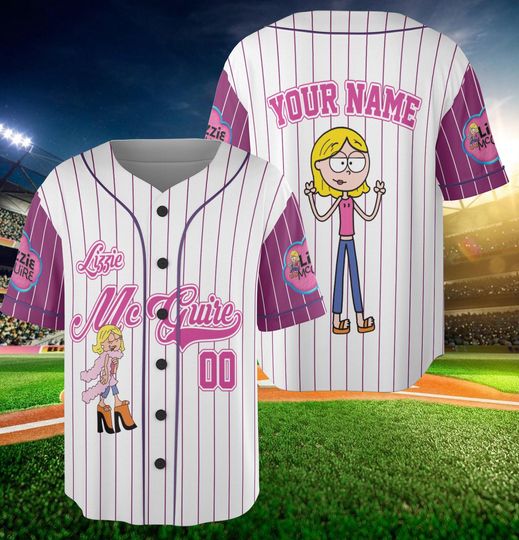 Personalized Disney Lizzie McGuire Baseball Jersey, Custom Jersey for Disney Fans
