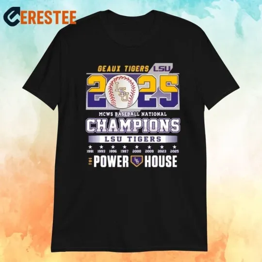 Geaux Tigers 2025 National Champions LSU Tigers The Power House T-Shirt
