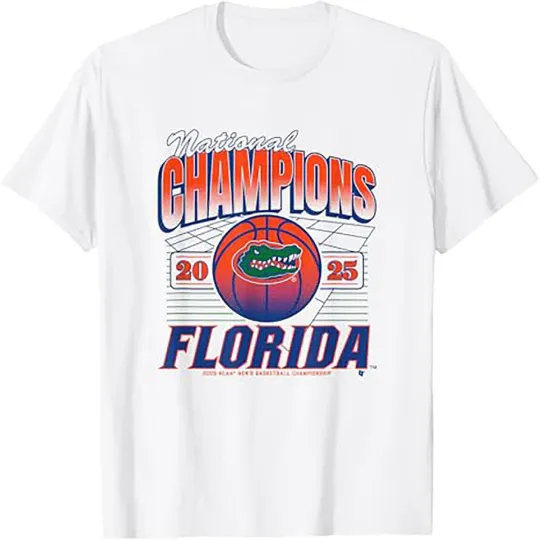 Florida Gators Basketball 2025 NCAA Champions Grid T-Shirt