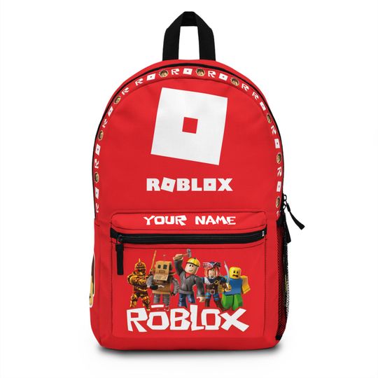 Personalized Roblox Backpack | Custom Name Backpack in Robux Design | Safe & Comfortable for School | Perfect Gift for Roblox Fans