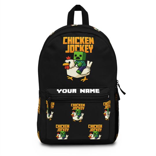 Personalized Minecraft Chicken Jockey Backpack for Kids, Customizable Gamer School Bag, Perfect Gift for Birthdays & Christmas