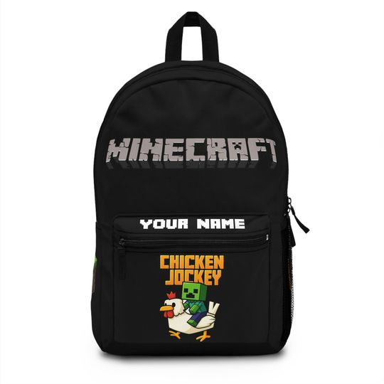Personalized Minecraft Chicken Jockey Backpack for Kids, Customizable Gamer School Bag, Perfect Gift for Birthdays & Christmas
