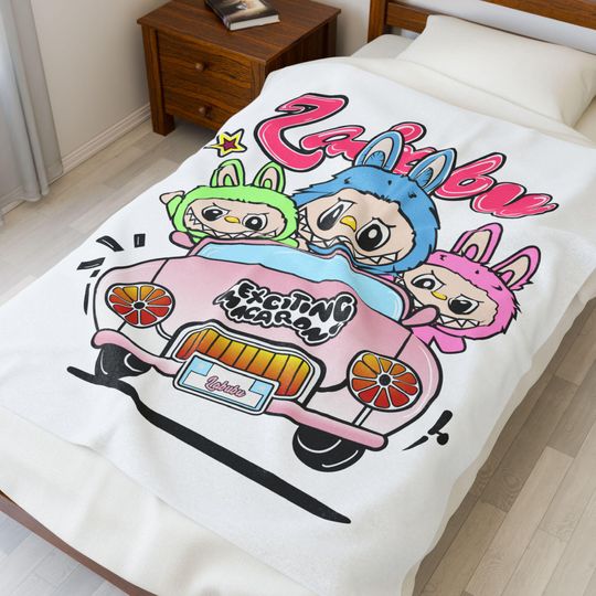 Labubu Fleece Blanket | Gift For Kid | Back To School Gift