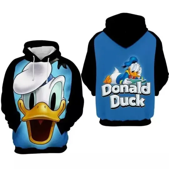 Donald Duck Surprising Face Donald Duck Reading Book 3D HOODIE Mother Day Gift