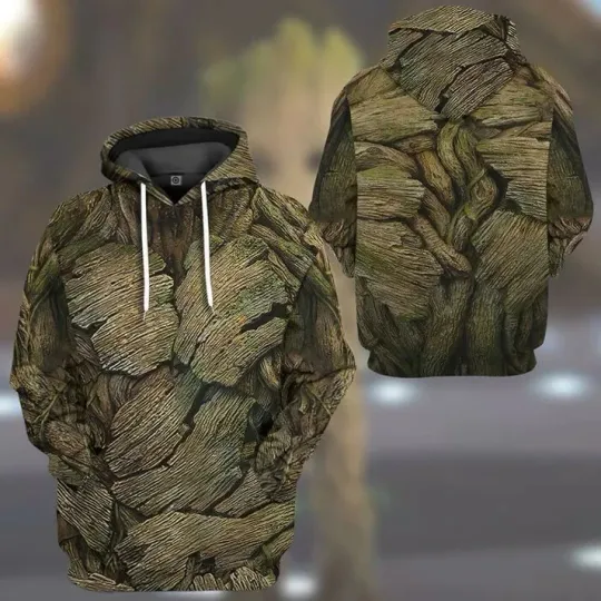 Gearhumans 3D Guardian Of The Galaxy Groot Costume Hoodie Apparel