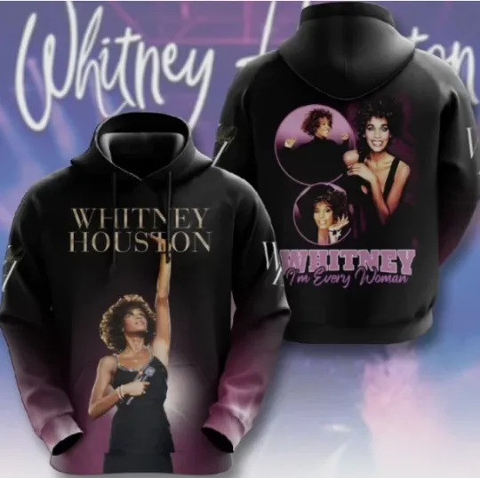 Whitney Houston 3D All Over Print Hooide
