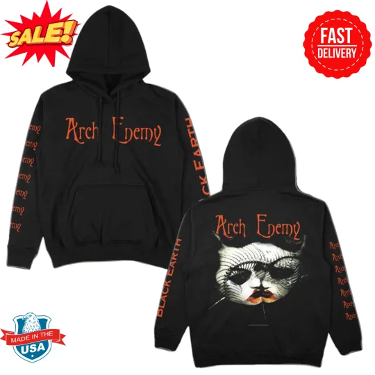 Arch Enemy Merch 2025 Black Earth Pullover 3D Hoodie Poly S-5XL